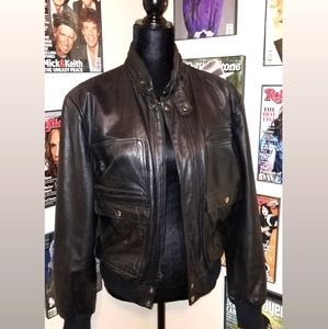Repáge leather bomber jacket